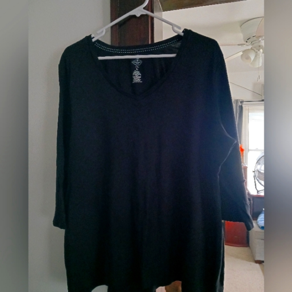 Black St. John's Bay 3/4 t-shirt, size 3x